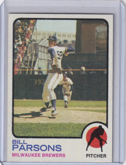 1973 Topps Baseball #231 Bill Parsons trading card for Milwaukee Brewers collectors