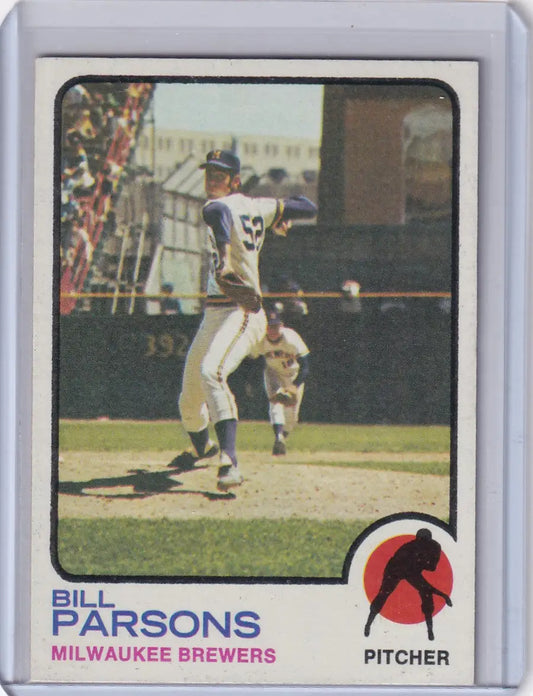 1973 Topps Baseball #231 Bill Parsons trading card for Milwaukee Brewers collectors