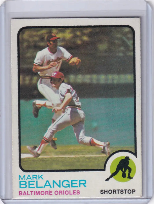 1973 Topps Baseball #253 Mark Belanger card featuring the Baltimore Orioles