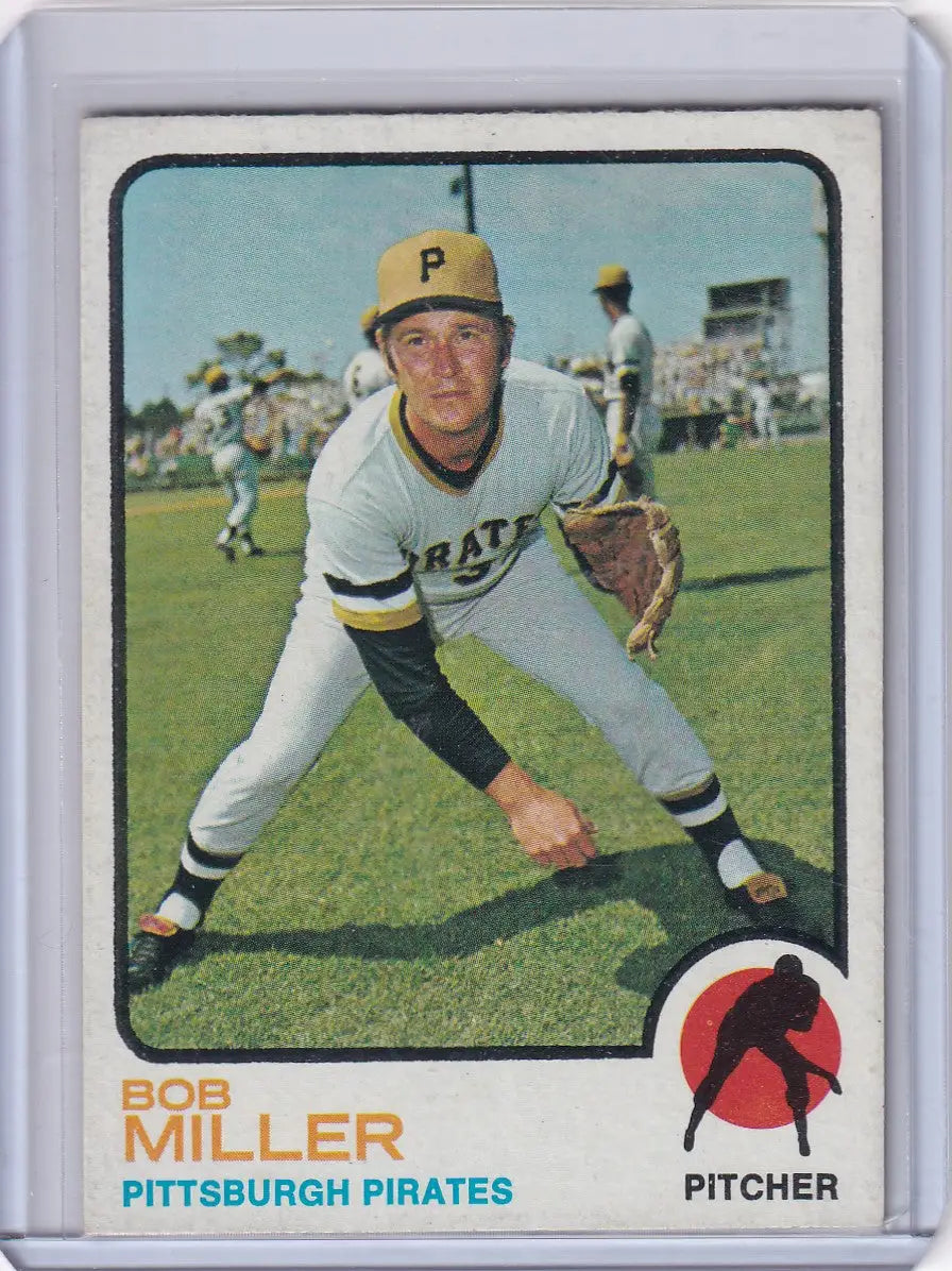 1973 Topps Baseball #277 Bob Miller card featuring Pittsburgh Pirates player design