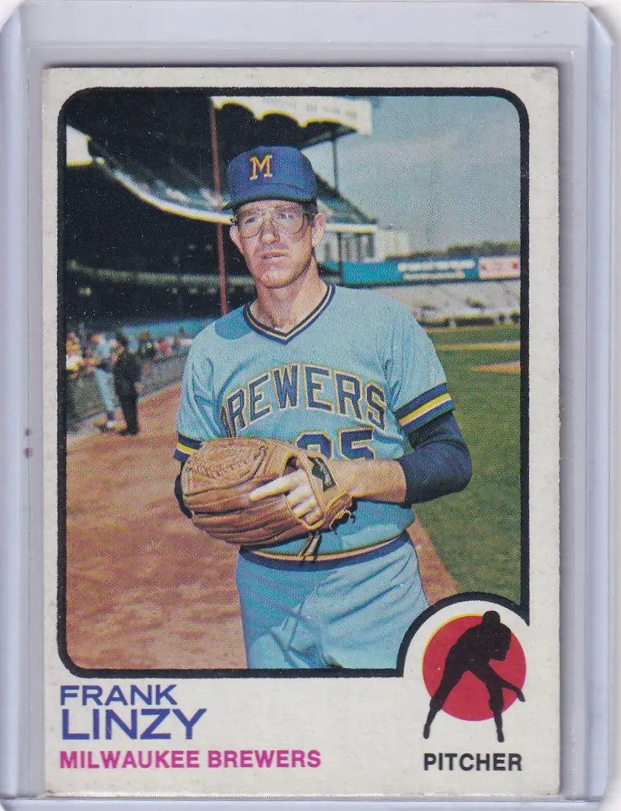 1973 Topps Baseball #286 Frank Linzy - Milwaukee Brewers