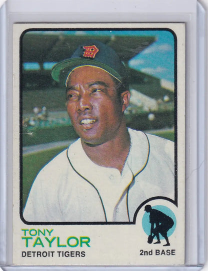 1973 Topps Baseball #29 Tony Taylor card featuring the Detroit Tigers player