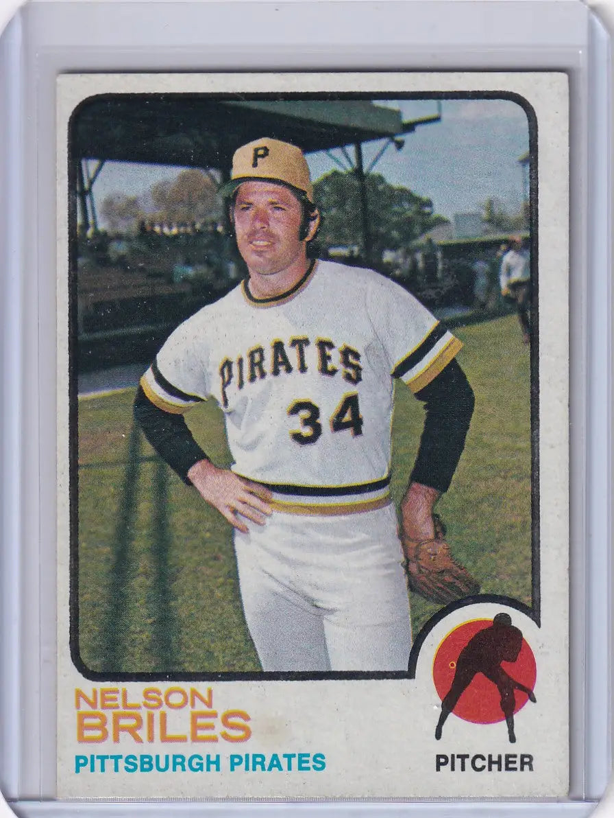 1973 Topps Baseball #303 Nelson Briles card featuring Pittsburgh Pirates pitcher