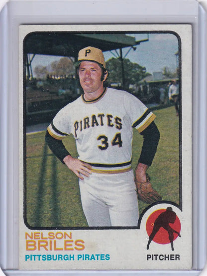 1973 Topps Baseball #303 Nelson Briles card featuring Pittsburgh Pirates pitcher
