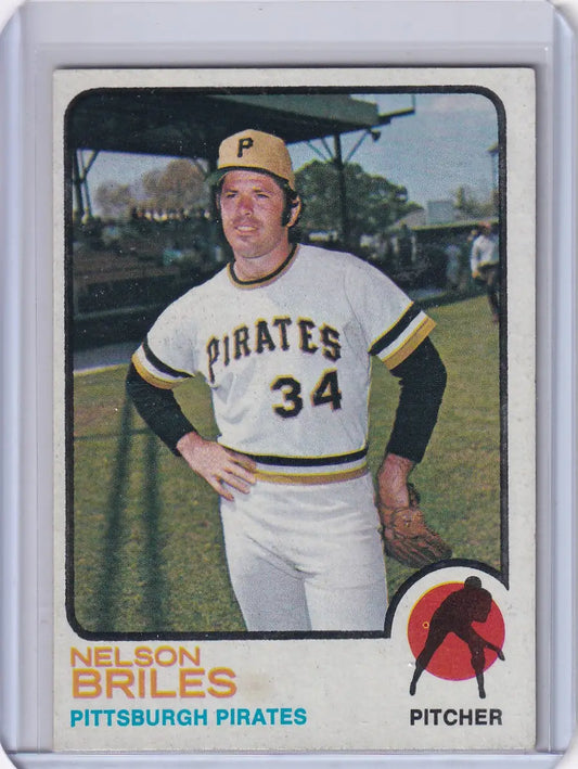 1973 Topps Baseball #303 Nelson Briles card featuring Pittsburgh Pirates pitcher