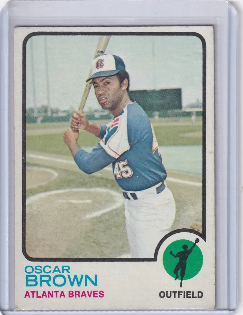 1973 Topps Baseball #312 Oscar Brown - Atlanta Braves