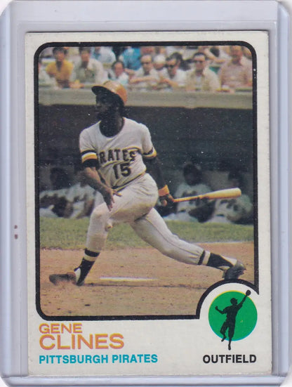 Gene Clines baseball card from 1973 Topps Baseball featuring Pittsburgh Pirates player
