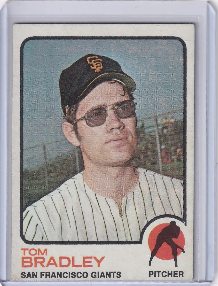 Tom Bradley San Francisco Giants baseball card from 1973 Topps Baseball series