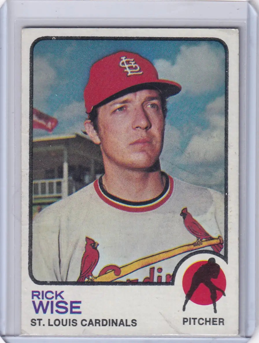 Rick Wise 1973 Topps Baseball card featuring St. Louis Cardinals player