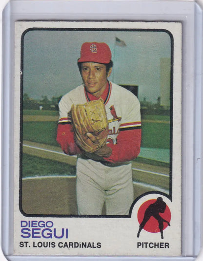 Diego Segui 1973 Topps Baseball card featuring St. Louis Cardinals player