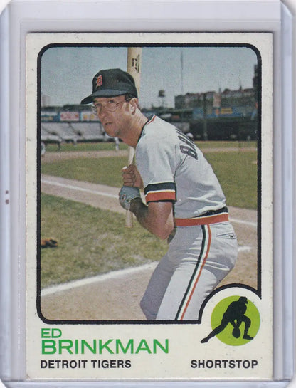 1973 Topps Baseball #5 Ed Brinkman trading card featuring Detroit Tigers player
