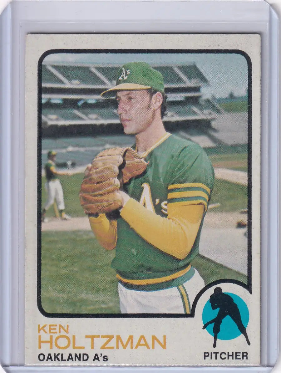 1973 Topps Baseball #60 Ken Holtzman card featuring the Oakland Athletics