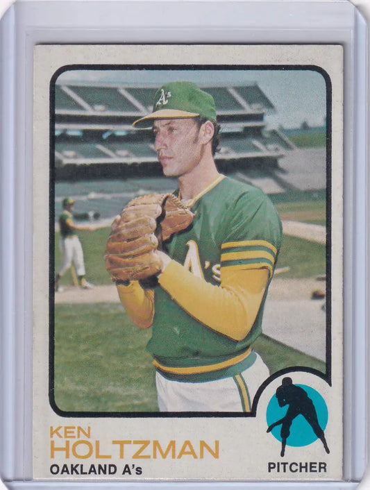 1973 Topps Baseball #60 Ken Holtzman card featuring the Oakland Athletics