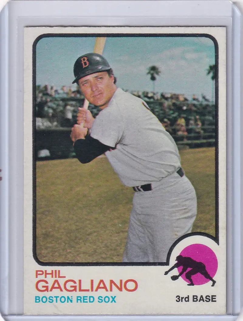 Phil Gagliano 1973 Topps Baseball card featuring Boston Red Sox player