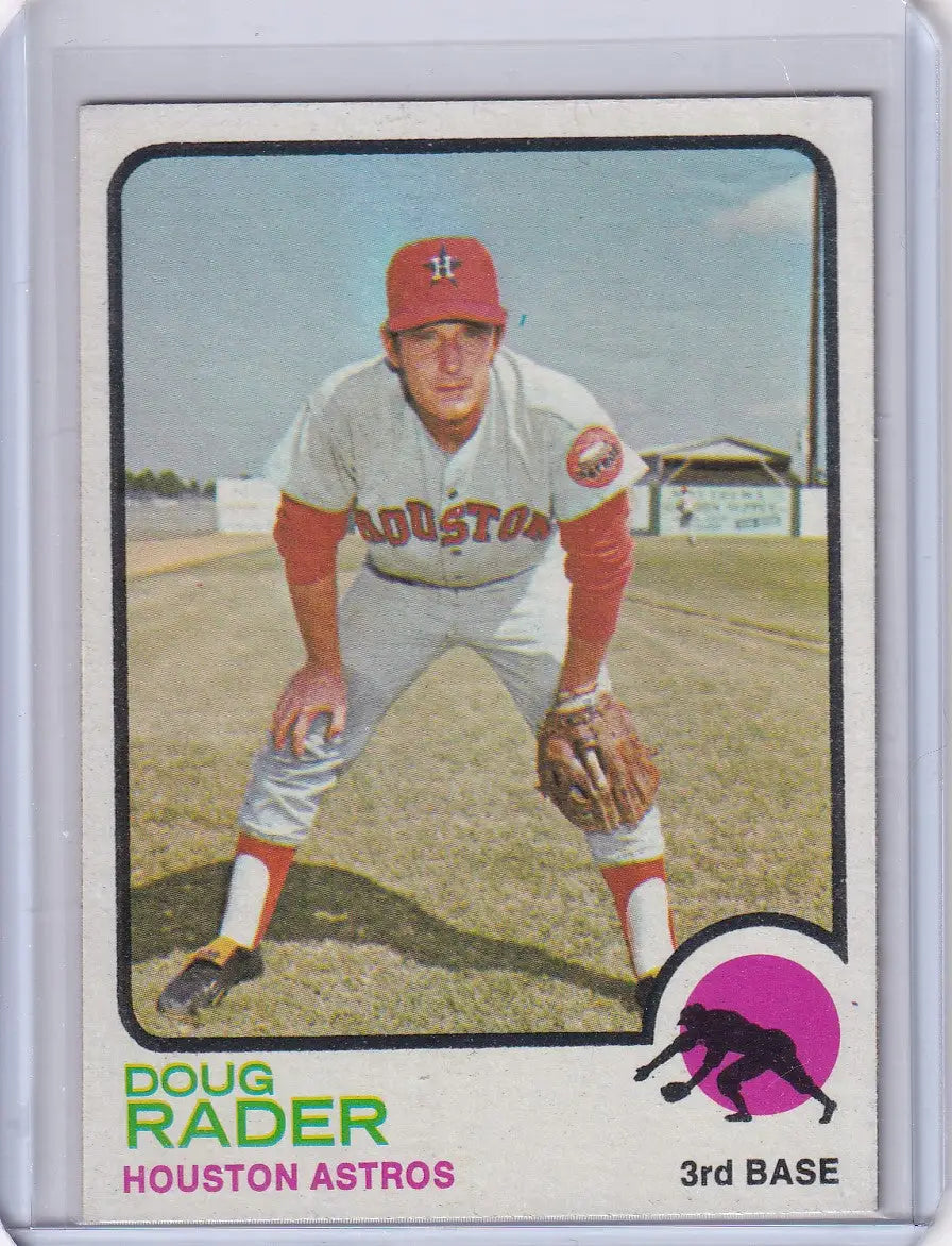 Vintage 1973 Topps Baseball card featuring Doug Rader of the Houston Astros