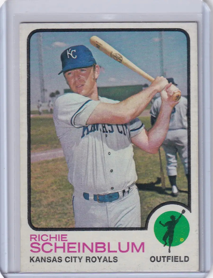1973 Topps Baseball #78 Richie Scheinblum Kansas City Royals trading card close-up