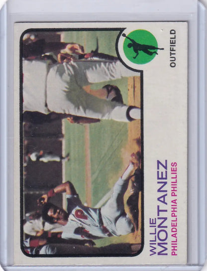 1973 Topps Baseball #97 Willie Montanez card featuring Philadelphia Phillies player