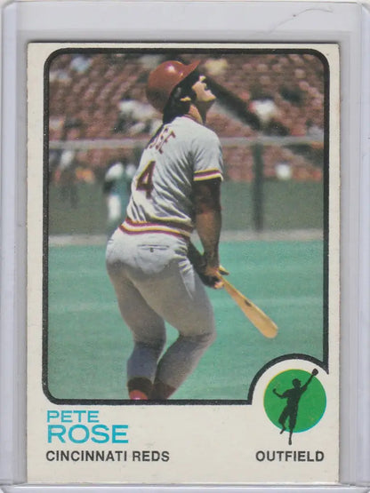Vintage 1973 Topps Baseball card of Cincinnati Reds outfielder from complete set
