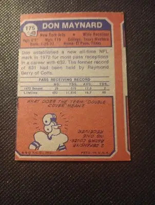 1973 Topps - Don Maynard #175. NY Jets. VG+ - EX - Football Card Single