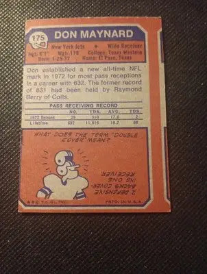 1973 Topps - Don Maynard #175. NY Jets. VG+ - EX - Football Card Single
