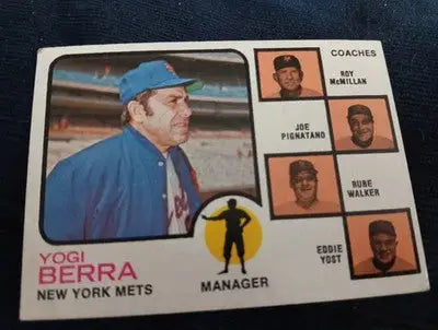 1973 Topps - Yogi Berra R. McMillan E. Yost Al Walker J. Pignatano #257. VG+