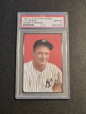 1973 U.S. Playing Cards Lou Gehrig Queen of Spades PSA 10 - Baseball Card Single