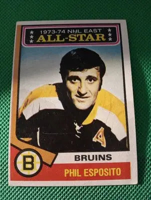 1974-75 Topps - All Star Phil Esposito #129. Boston Bruins. VG+ - EX - Hockey Card Single