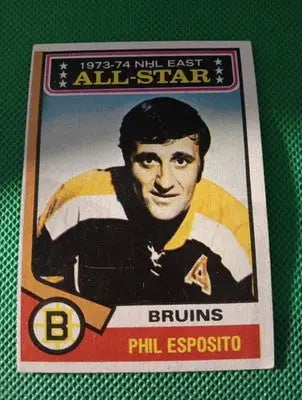 1974-75 Topps - All Star Phil Esposito #129. Boston Bruins. VG+ - EX - Hockey Card Single