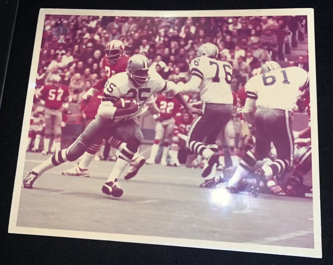 1974 Calvin Hill Dave Campbell’s Magazine Dallas Cowboys 8x10 Proof Board Photo - Sports Memorabilia