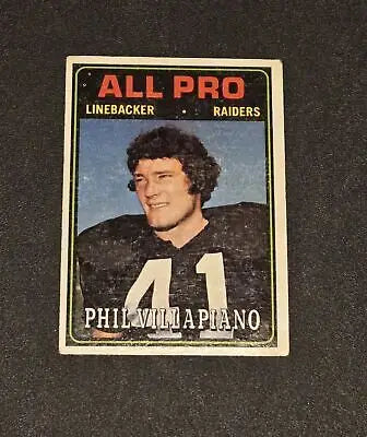1974 Topps #139 Phil Villapiano All Pro football card displayed in product image
