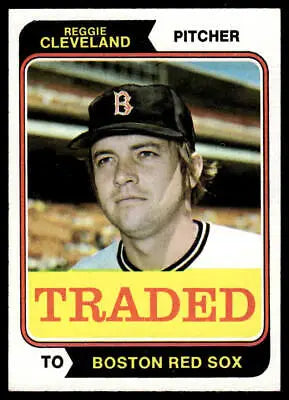 Reggie Cleveland Traded 1974 Topps #175T baseball card featuring Boston Red Sox player
