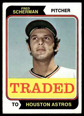 Fred Scherman Traded baseball card, 1974 Topps #186T Fred Scherman collectible