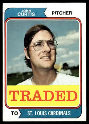 1974 Topps #373T John Curtis Traded baseball card featuring athlete John Curtis