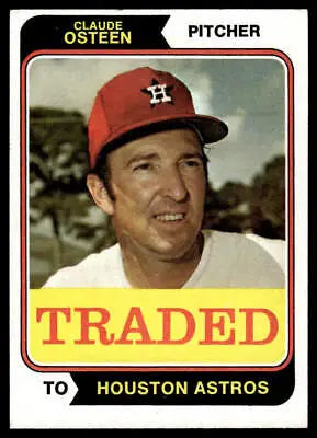 1974 Topps #42T Claude Osteen Traded baseball card featuring Claude Osteen