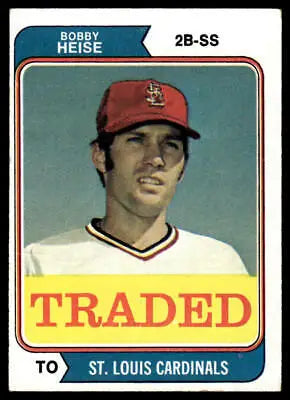 Bobby Heise Traded baseball card from 1974 Topps #51T showcasing a rare collectible