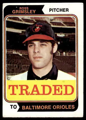 1974 Topps #59T Ross Grimsley Traded baseball card showcasing Ross Grimsley
