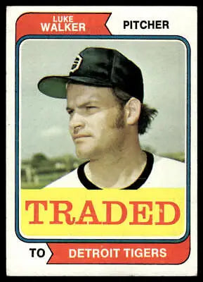 1974 Topps 612T Luke Walker Traded baseball card showcasing player details