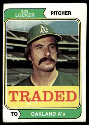 1974 Topps 62T Bob Locker Traded baseball card displayed prominently for collectors