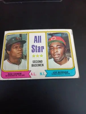 1974 Topps - All Star Second Basemen Rod Carew Joe Morgan #333. VG+ - EX - Baseball Card Single
