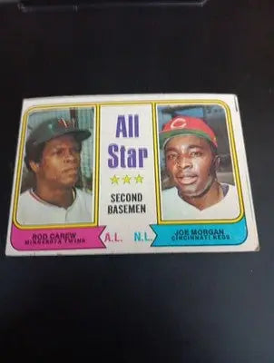 1974 Topps - All Star Second Basemen Rod Carew Joe Morgan #333. VG+ - EX - Baseball Card Single