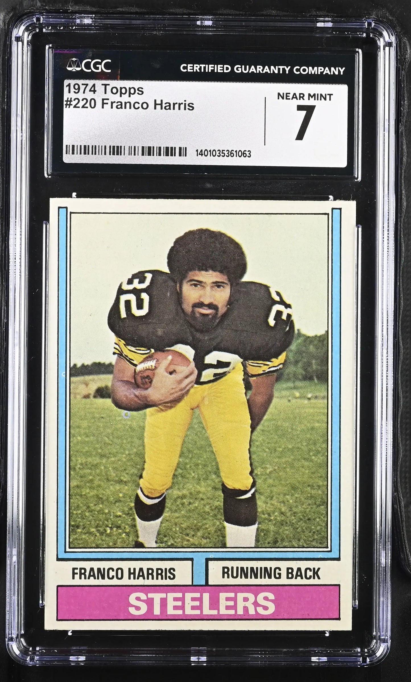 1974 Topps Football 220 Franco Harris Pittsburgh Steelers graded CGC 7 Near Mint - Sports Cards - Football Single