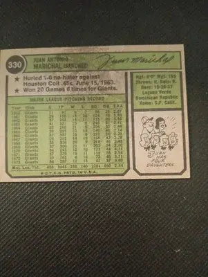 1974 Topps - Juan Marichal #330. Giants. VG+ - EX - Baseball Card Single