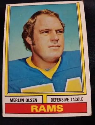 1974 Topps - Merlin Olsen #205. LA Rams. EX+ - Football Card Single