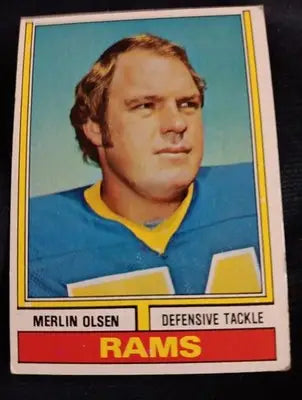 1974 Topps - Merlin Olsen #205. LA Rams. EX+ - Football Card Single