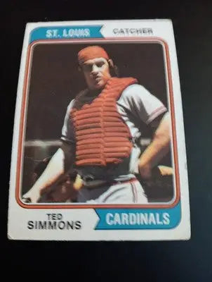 1974 Topps - Ted Simmons #260. SL Cardinals. EX+ - Baseball Card Single