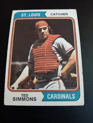 1974 Topps - Ted Simmons #260. SL Cardinals. EX+ - Baseball Card Single