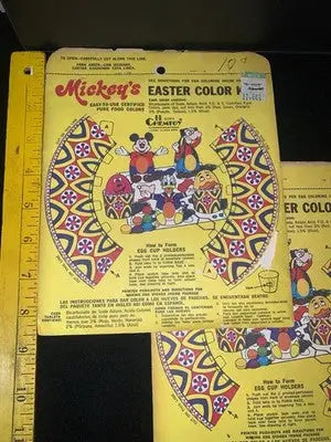 1974 Walt Disney Productions Mickey’s Easter Egg Colors Coloring Kit Lot of 2 - Entertainment Memorabilia