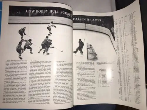 Open magazine spread of 1975-76 WHA Houston Aeros playoff program featuring San Diego Mariners