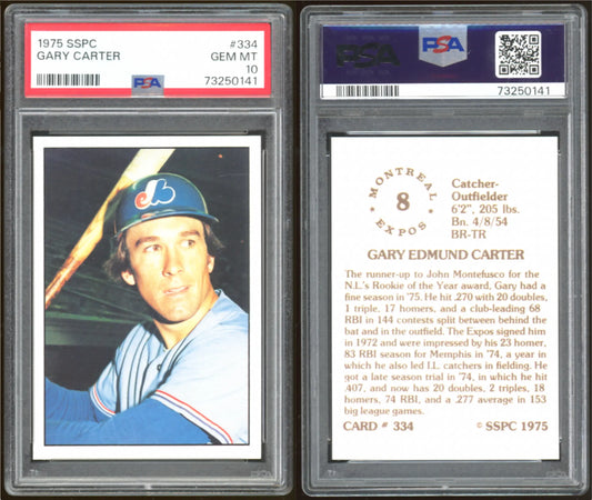 1975 SSPC #334 Gary Carter PSA 10 - Baseball Card Single