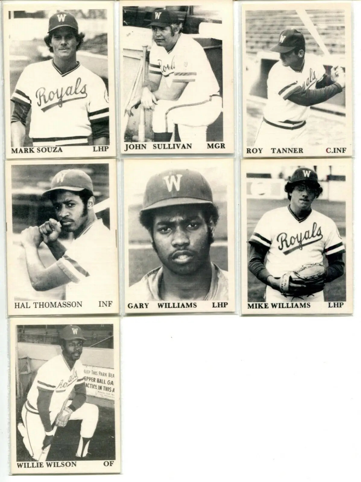Vintage 1975 TCMA Waterloo Royals Team Set featuring Dan Quisenberry and Willie Wilson